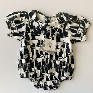 Kate Quinn Black Cat Short Sleeve Peter Pan Bubble 6-12 Months barely worn